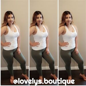 $10 Olive green high waisted leggings